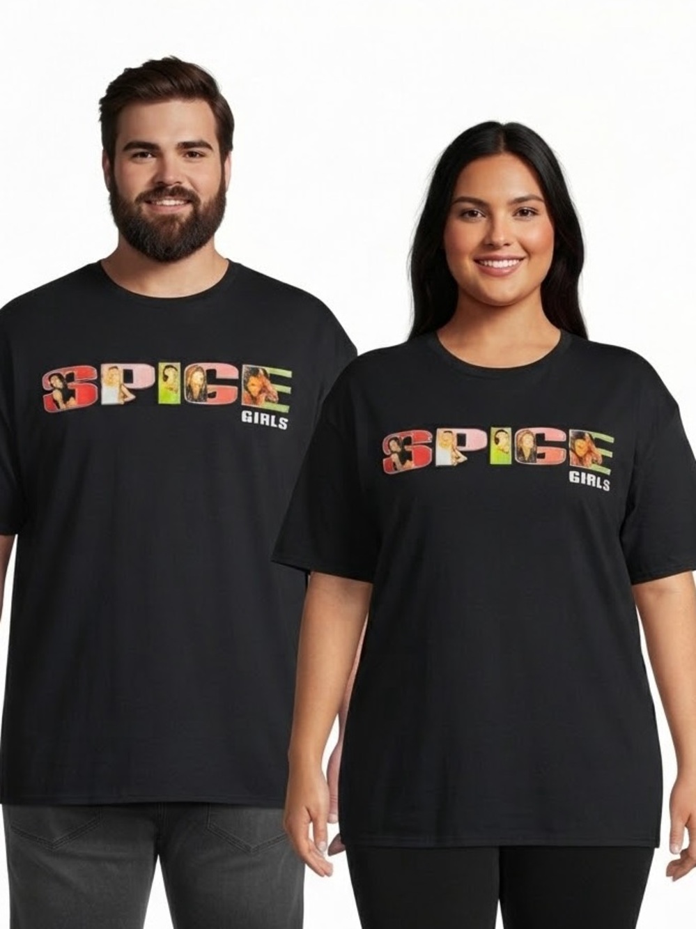 SPICE GIRLS Graphic Logo Tee XXL 24” p2p Black EUC